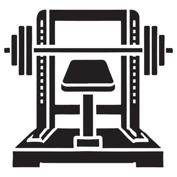 Weightlifting Bench Press Equipment Illustration For Fitness Training vector