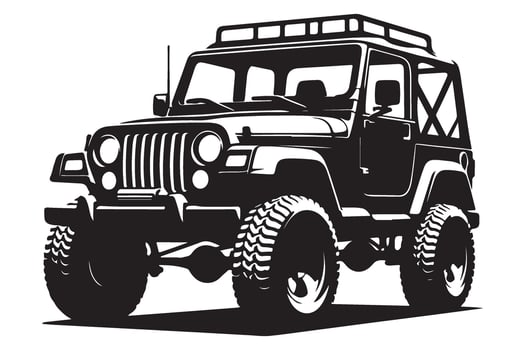 Off Road Jeep Adventure Silhouette Illustration for Enthusiasts vector