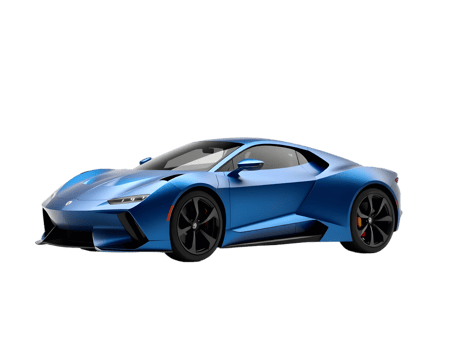 Blue Sport Car Isolated Transparent Background With Gradient Mesh, Illustration png