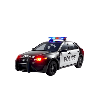 Police car isolated on transparent background png