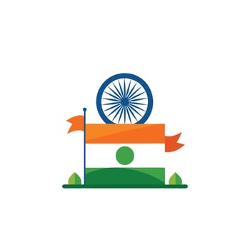 Tricolor Pride Republic Day Celebration Illustration Design vector