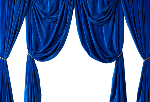 Blue Curtain Transparent Background With Gradient Mesh, Illustration png
