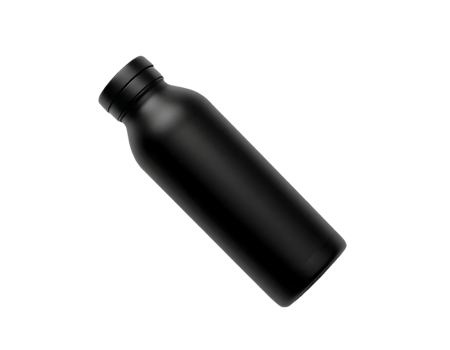 Black plastic sport bottle isolated on transparent background png