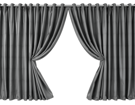 Realistic black curtains isolated on transparent background png