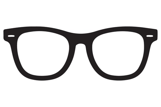 Stylish Black Rim Glasses Illustration for Optical Needs vector