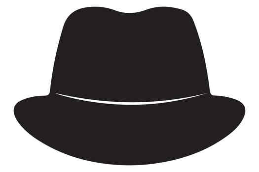 Black Fedora Hat Silhouette Illustration Classic Style Icon vector