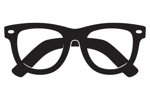 Elegant Illustration of Black Framed Glasses with a Retro Touch vector