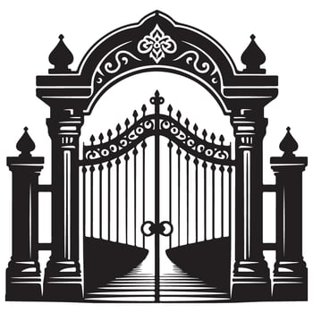 Grand Archway Gate Silhouette an Elegant Architectural Entrance Design vector