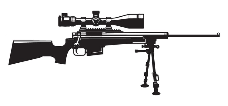Tactical sniper rifle weapon with scope illustration vector