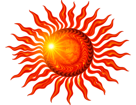 Sun on transparent background png