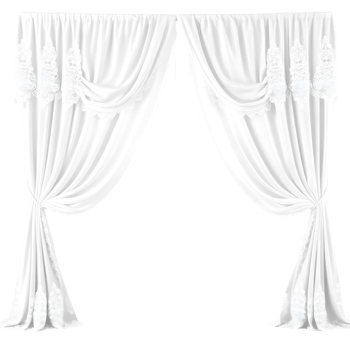 White curtains isolated on transparent background png
