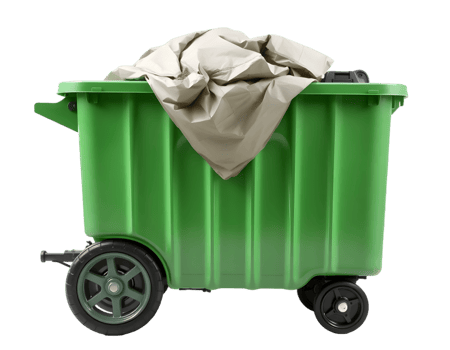 Garbage Container With Paper Isolated On Transparent Background png