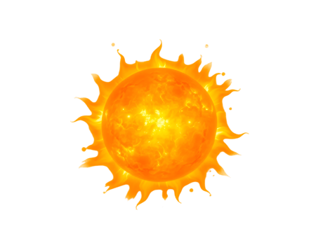 Sun Icon Isolated Transparent Background With Gradient Mesh, Illustration png