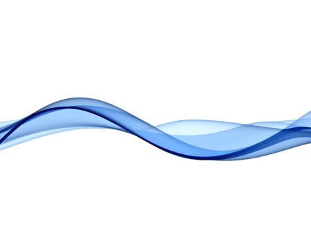 Abstract blue wave isolated on transparent background png