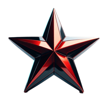 3D Red and Black Star Symbol png