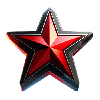 Glossy Red and Black Star Emblem png