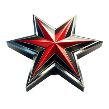 Red and Black 3D Star Design png
