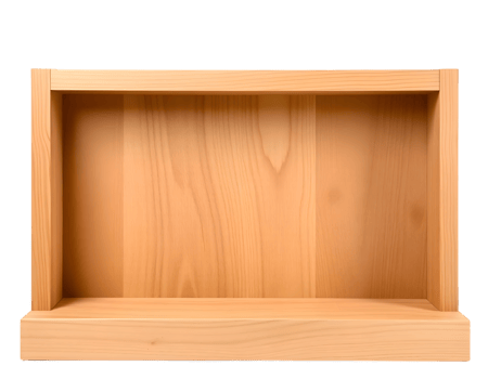 Empty wooden shelf isolated on transparent background png