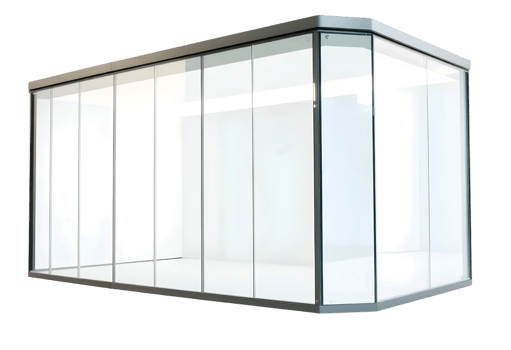 Transparent glass showcase isolated on a transparent background png