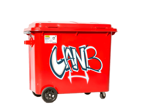 Red Recycling Bin Isolated Transparent Background With Clipping Path png