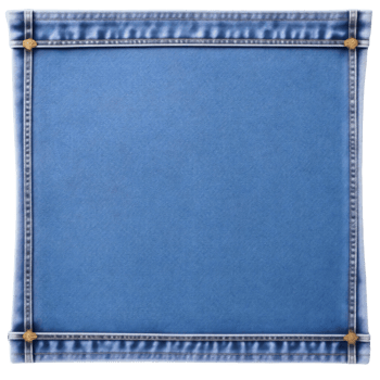 Blue jeans fabric texture with stitches isolated on white background png