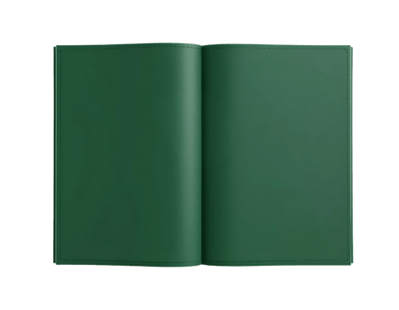 Green leather notebook isolated on transparent background png