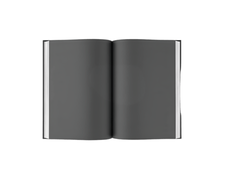 Blank black book mockup isolated on transparent background png