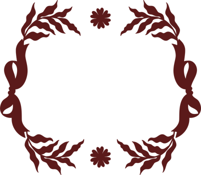 Vintage Frame with Bows and Ribbons with Plants Silhouette png