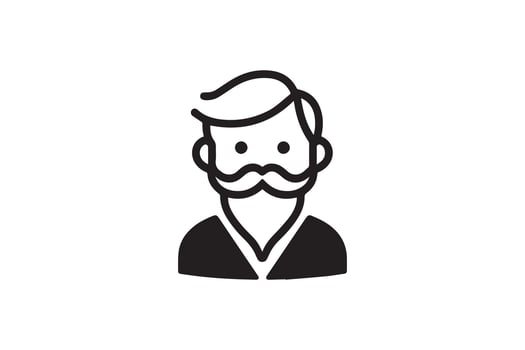 A man with a mustache and beard icon vector