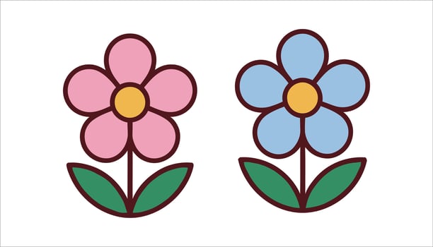 Cute Colorful Flower Clipart for Spring vector