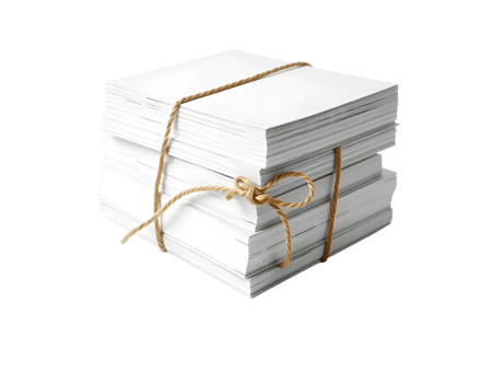 Stack of papers tied with rope isolated on transparent background png