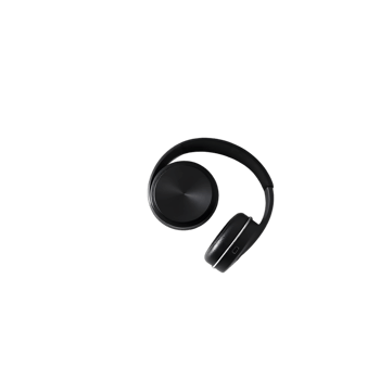 Realistic black headphones isolated on transparent background png