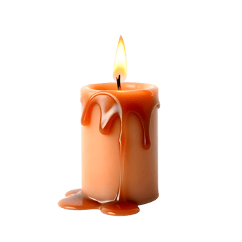 Candle with caramel isolated on transparent background png