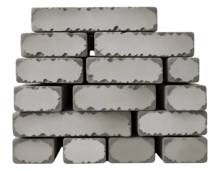 3d render of bricks isolated on a white background png