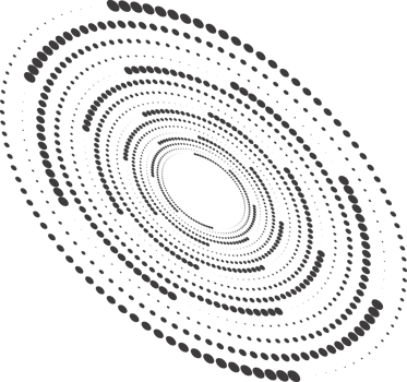 Abstract dotted round with spiral pattern. Circular graphic. Swirl circle shape with halftone effect. Geometric concentric radial element. png