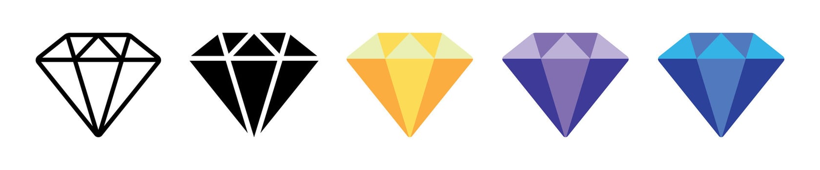 Vibrant Geometric Diamond Icons Representing Luxury and Wealth vector