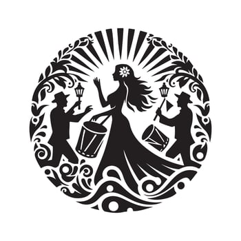 Stylish La Tamborrada Parade Silhouette vector