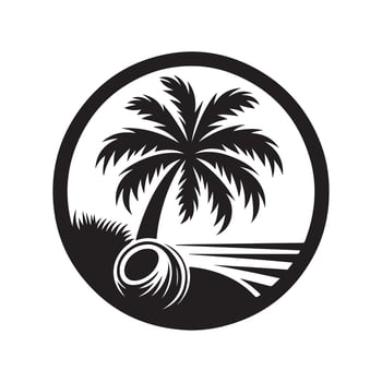 Classic Coconut Tree Silhouette Graphic vector