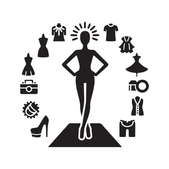 Stylish Fashion Model Silhouette Download vector