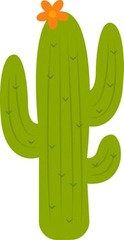 Cactus Plant Cartoon Colored Clipart vector