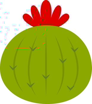 Dessert Cactus with Flower Cartoon Clipart vector