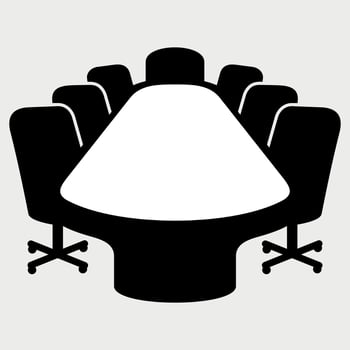 black icon office desk sign on white background vector