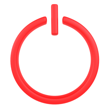 Red power symbol icon isolated on transparent png