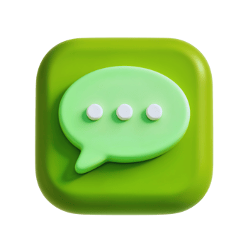 Green chat icon with three dots for messaging apps png