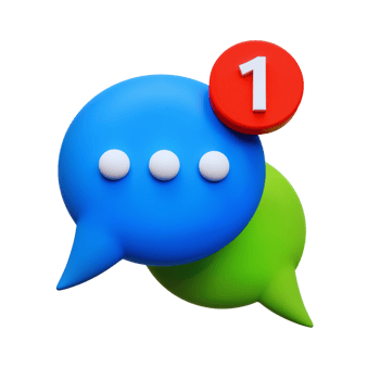 Colorful Speech Bubbles with Notification Icon png