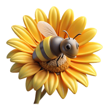 wonderful minimalist Close-up of a bee pollinating a sunflower, macro photography, golden hour lighting, warm tones high quality png