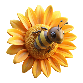 impressive traditional Close-up of a bee pollinating a sunflower, macro photography, golden hour lighting, warm tones professional png