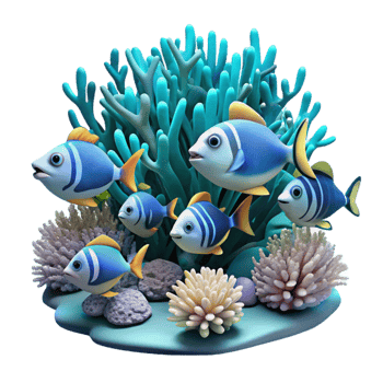 magnificent classic A school of tropical fish swimming through coral reefs, vibrant underwater lighting, nature documentary style authentic png