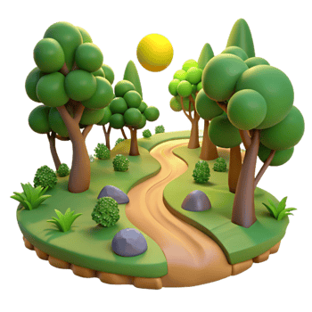 elegant vintage A winding dirt path through a sun-drenched forest, dappled light, inviting atmosphere, realistic style authentic png