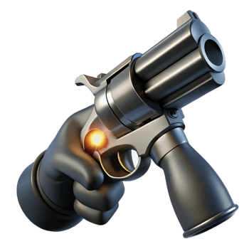 beautiful creative A gloved hand holding a pearl-handled revolver, dramatic spotlighting, intense noir thriller style professional png